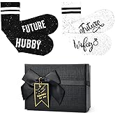 Behufun Engagement Gifts for Couples 2025, Couple Socks Bride and Groom Socks, 2 Count, Black, One Size