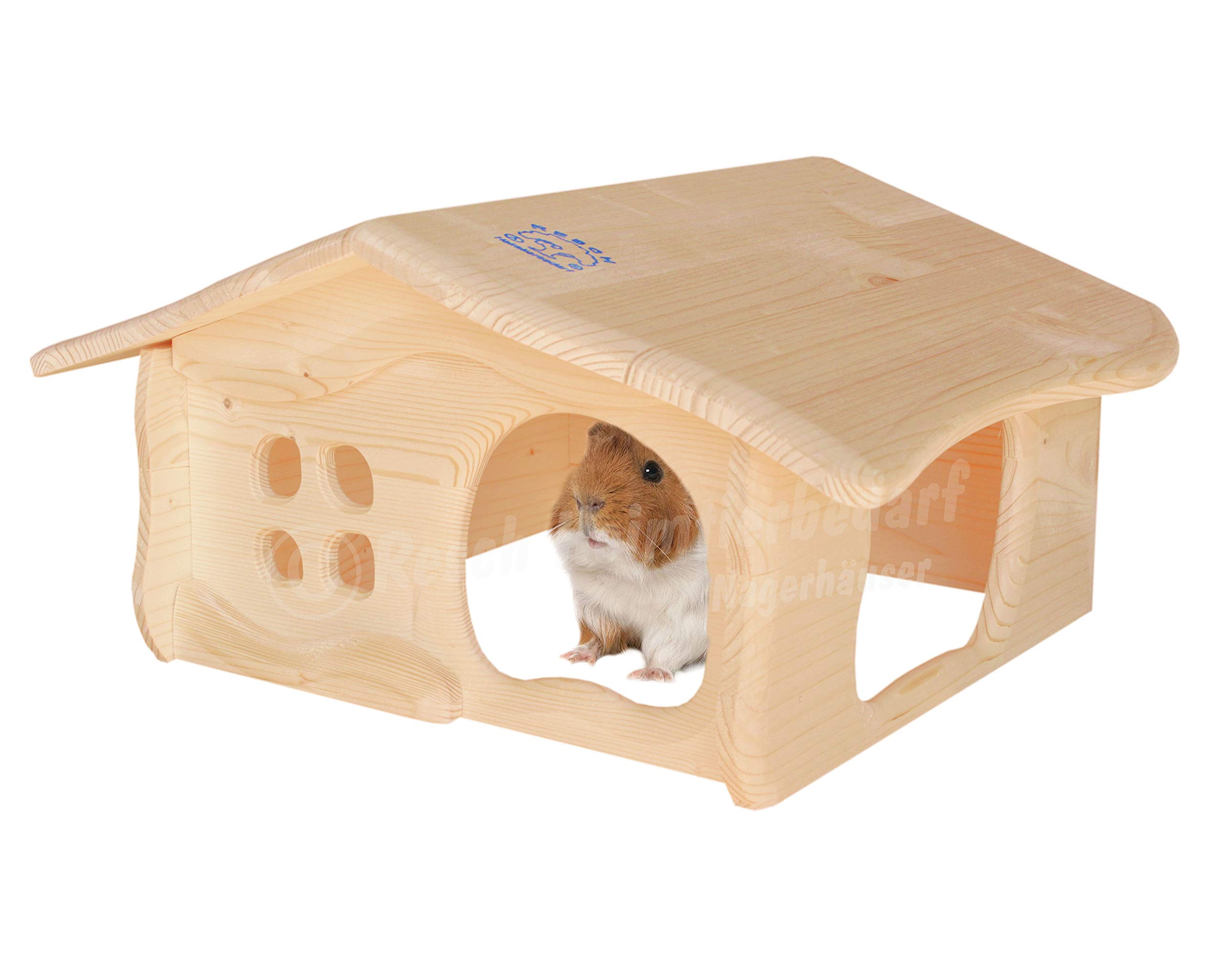 Resch No21 Mountain hut "Matterhorn" Natural solid wood made of spruce/With windows and two species-appropriate entrances