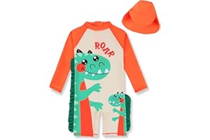 PURFEEL Girls Long Sleeve Rashguard Sets Kids One Piece Swimsuit Bathing Suit UPF 50+ UV Zipper Swimwear