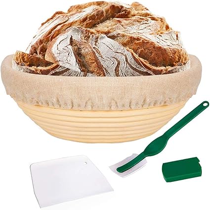 Wovelot 10 Pollici Cestello Per Cottura Del Pane Proofing Per Biancheria Nel Stoffa Impastatrice Per Pane Lame Per Lievitazione Naturale Set Per Panetteria E Casalinga Di Pane Amazon It Casa E Cucina