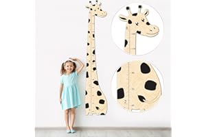 GOOIN GLOBAL Wooden Growth Chart for Kids, Boys & Girls | Cute Giraffe, Custom Height Chart, Measurement Ruler for Wall | Kids Bedroom, Playroom, Child's Room, Nursery Decor Decoration Wall Art