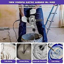 10-Amp Corded Duty Drill Mixer Set, Mixing Drill