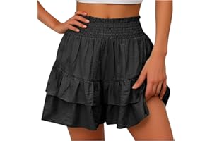 Lastesso Shorts for Women Trendy Cute Flowy Dance Shorts Ruched High Waisted Summer Vacation Shorts Comfy Cotton Short Pants