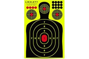 LikeLety 12 x18 Inch 10/25/50 Silhouette Splatter Targets, Adhesive Shooting Target Stickers with Yellow Effect for Outdoor Indoor Practice
