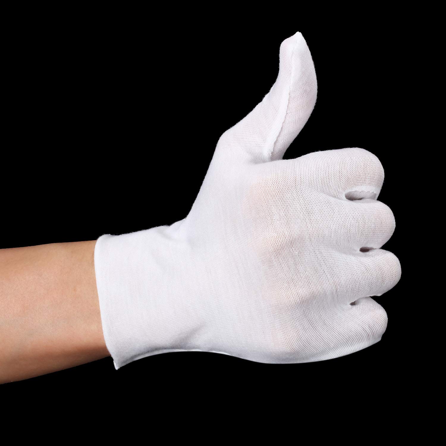 SATINIOR 120 Pieces Cotton Gloves Large Size for Men Women Inspection Gloves for Dry Hand Art Handling Coin Jewelry