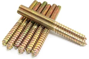 Pro Bamboo Kitchen 8pcs Self-Tapping Screw Hanger Bolts 3/8"-16 x 4-1/2" Hanger Bolts Double Headed Bolts for Furniture Wood Joint