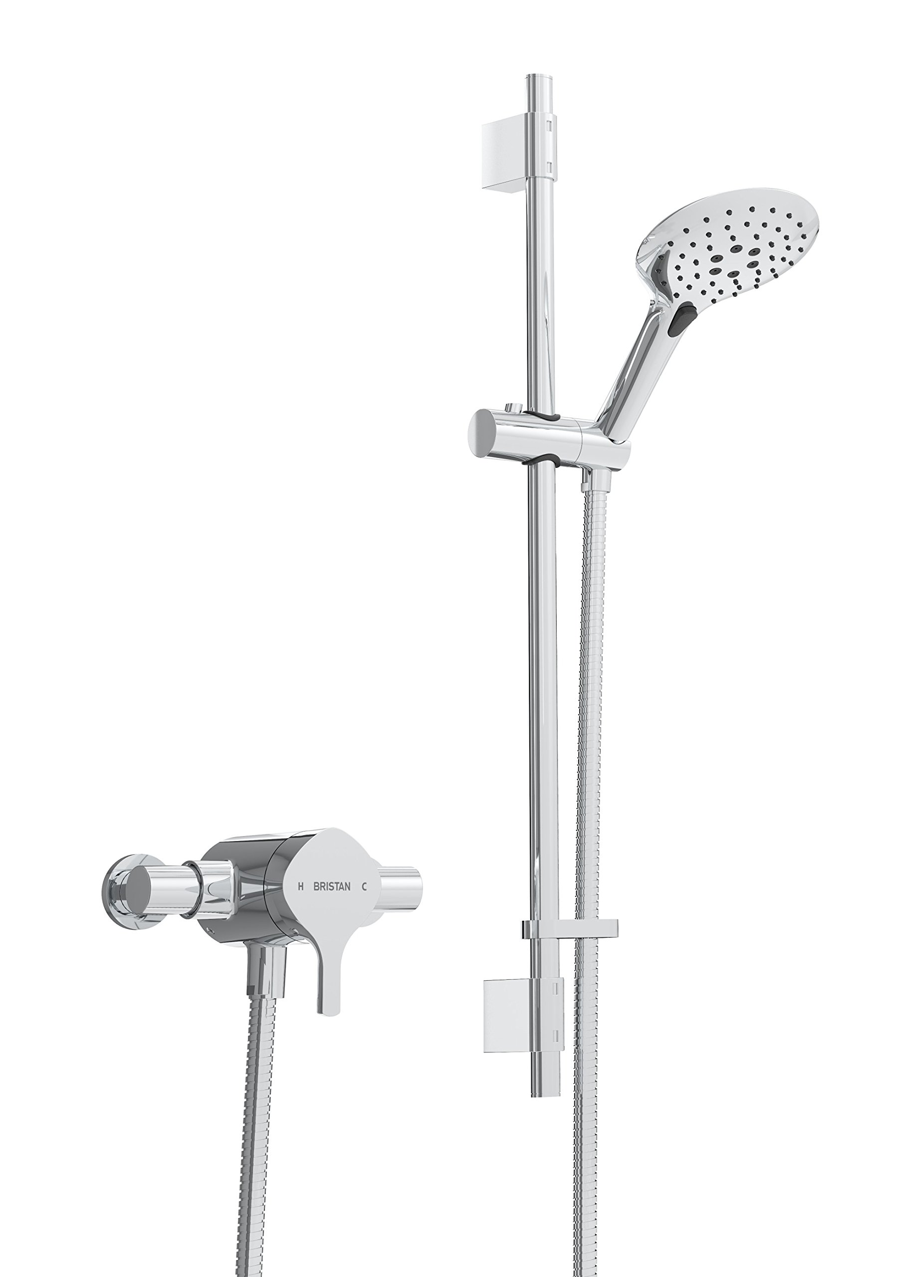 Bristan FLT SQSHXAR C Flute Exposed Sequential Shower Valve with Adjustable Riser Kit, Chrome