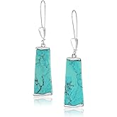 Robert Lee Morris Soho Womens Turquoise Geometric Stone Dangle Earrings, Turquoise/Silver 4