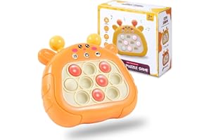 Anpole Pop Fidget Toys Quick Push Game for Kids Adults, Handheld Game Fast Puzzle Game Machine, Push Bubble Stress Relief Toy Party Favors Toy, Kids Gifts (Orange Deer)