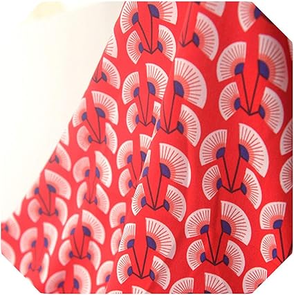 Amazon Co Jp 1ヤード 赤い色のプリントシフォン生地diy縫製繊維春と夏の女性服生地素材 クリア 100x155cm ホーム キッチン