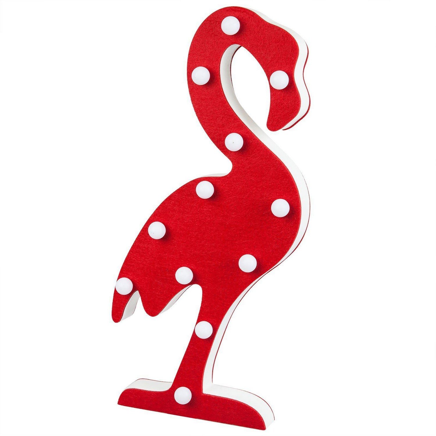 Out of the blue 57/8049 Decorative Light Wooden Flamingo with 12 LEDs Height Approx. 42 cm Battery-Operated in Gift Box