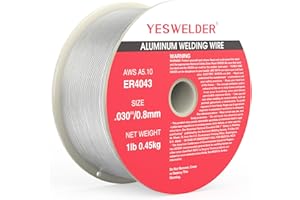 YESWELDER Silicon Aluminum Welding Wire, ER4043 .030-Inch Diameter 1-Pound, Strong ABS Plastic Spool MIG Wire