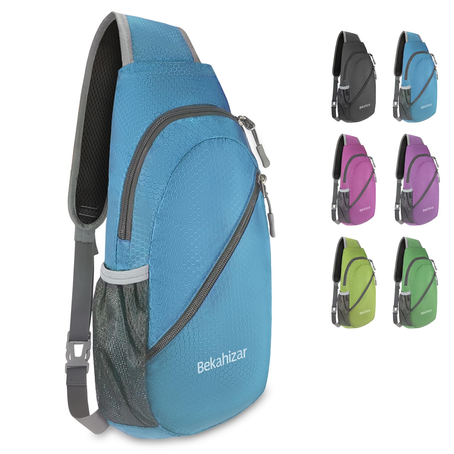 Bekahizar Sling Bag Backpack Cross Body Bag Chest Shoulder Rucksack Lightweight Multipurpose Day Packs for Men And Women Walking Cycling Hiking Camping Outdoor Sports (Blue)