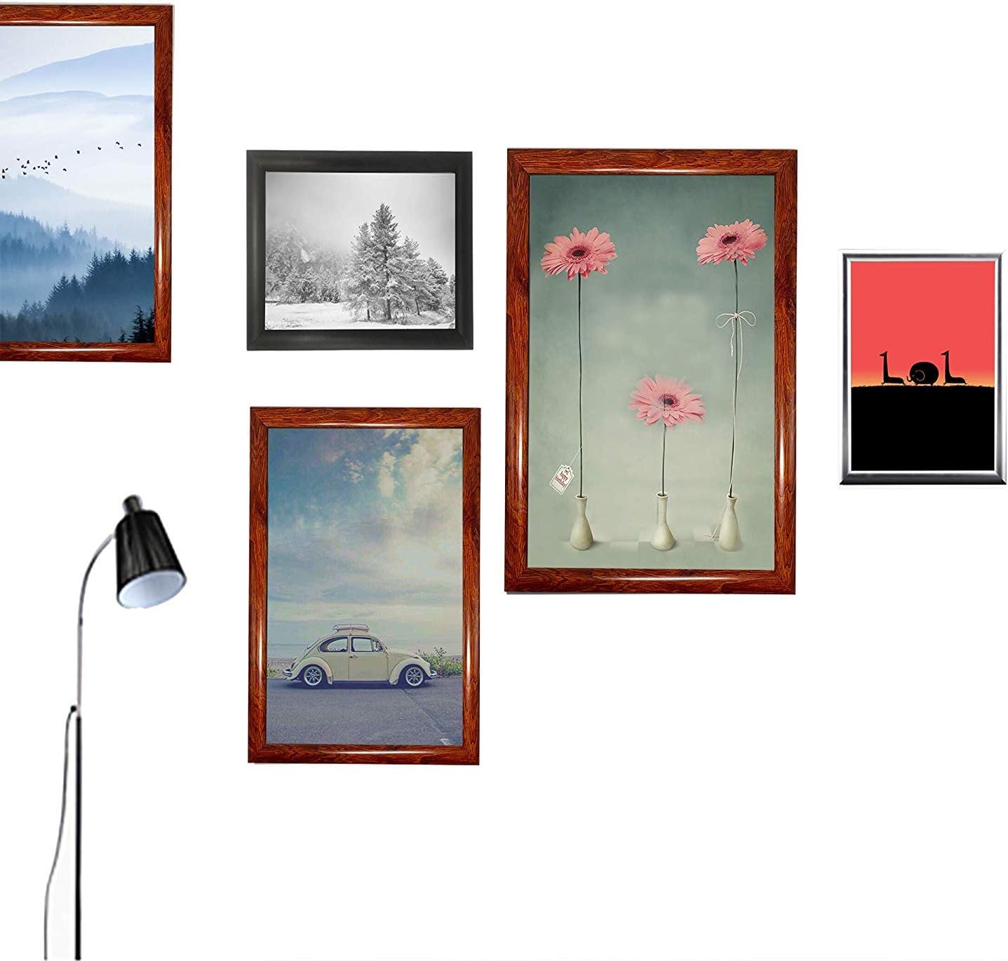 RELIANCER A2 Front Load Easy Open Snap Frame Professional Aluminum Poster Pictures Frame for 23.5x16.5 Inches Graphics Wall Mounted w/Non-Glare PVC Lens (Wood)