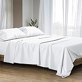 Ashton Sheets 100% Egyptian Cotton Sheets California King Size Bed Set - 4 PC 1500 Luxury High Thread Count White Cal King Bed Sheets, Silky Soft, Cooling, Sateen, 17" Deep Pocket Bedsheet Set