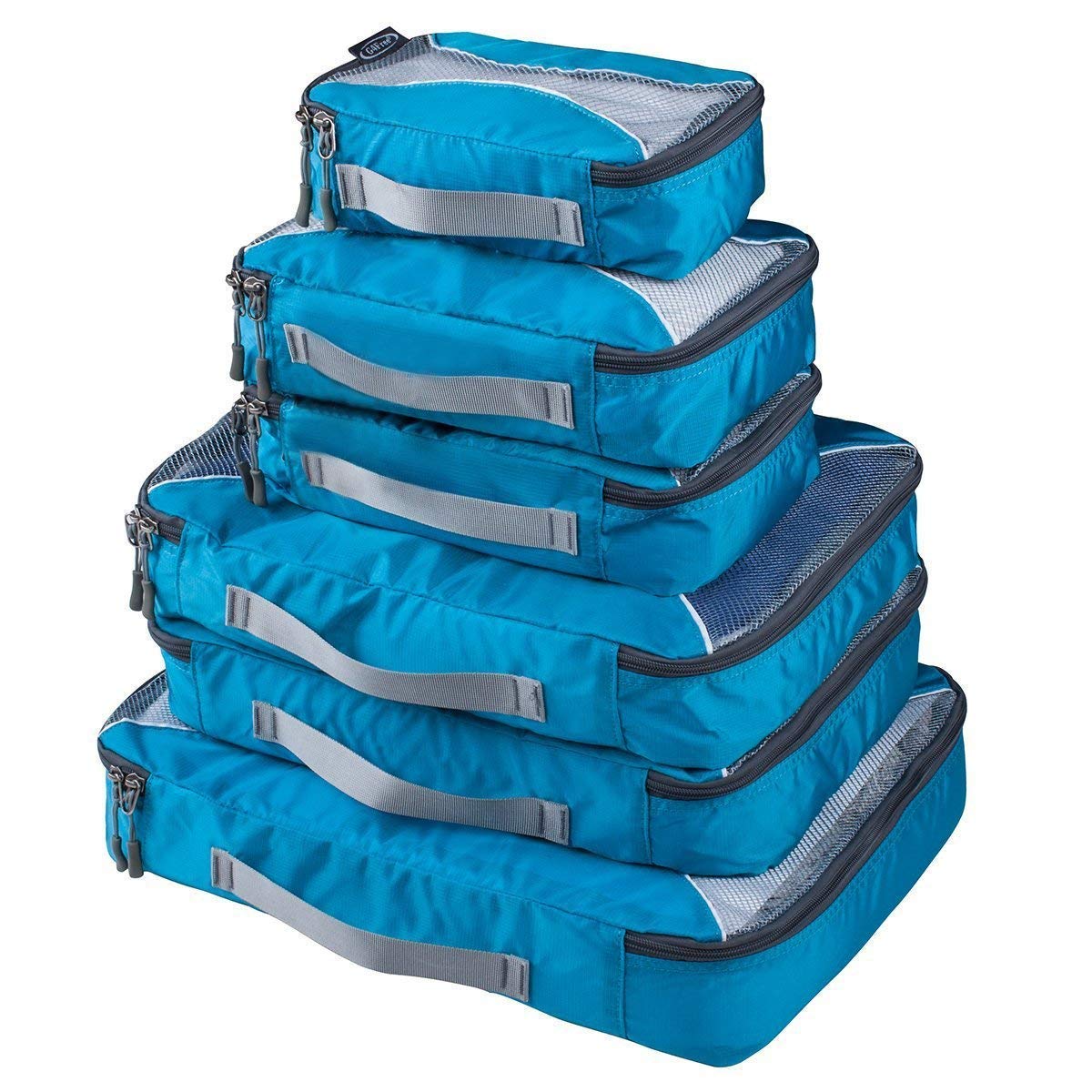 G4Free 3pcs/4pcs/6pcs/7pcs/9pcs Packing Cubes Suitcase Organiser Packing Bags Luggage Organiser Value Set for Travel Home Storage ((1S+2M+2L+1XL)-6PC, Blue)