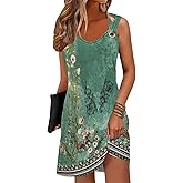 Disamer Summer Dresses for Women 2026 Sundresses Sleeveless Beach Swimsuit Cover Ups Spring Casual Tank Tshirt Sun Dress