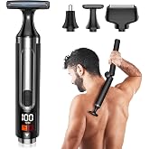 NUBACK Back Shaver for Men, Electric Body Groomer | Self Grooming, 3 in 1 Body Hair Trimmer, Waterproof, Wet &amp; Dry Use, USB Rechargeable, Cordless, LED Display, Travel Lock