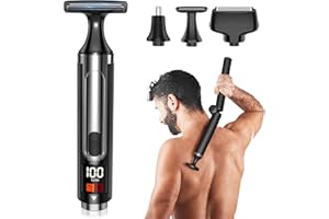 NUBACK Electric Back Shaver for Men, 3 in 1 Mens Back Shaver, Cordless Back Hair Trimmer for Men with Extendable Long Handle, Self-Service Body Groomer Razor with Wider Blade
