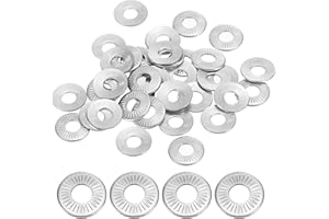 304 Stainless Steel Flat Washers, 100 Pack M3x8mm Belleville Spring Disc Washer Conical Knurled Metric Gasket for Automotive 