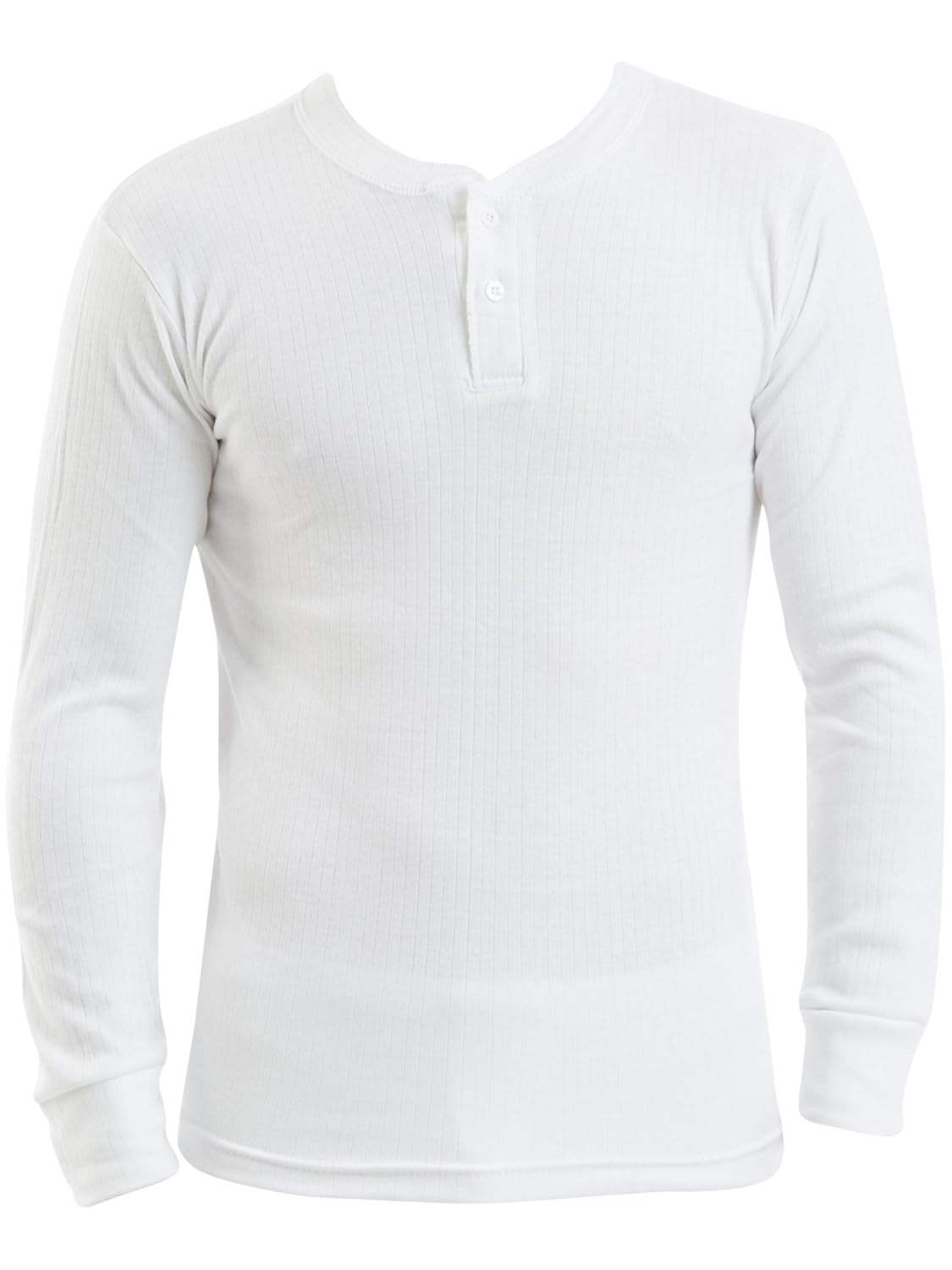 Mens Thermal Underwear Long Sleeved Vest 'Grandad Style' White