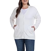 Shiaili Classic Plus Size Sweater for Women Non-Bulky Soft Stretch Cardigans