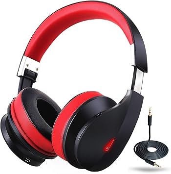 Amazon Com Wireless Bluetooth Headphones Over Ear Ausdom Ah2 1 Stereo Bass Foldable Wireless Wired Headsets With Microphone 20 Hrs Playtime Memory Foam 40mm Drivers For Pc Cell Phones Tv Electronics