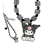 Sonix x Sanrio Beaded Phone Charm | Beaded Wristlet, Universal Phone Strap, and Detachable Cell Phone Lanyard with Silicone Charms | Kuromi