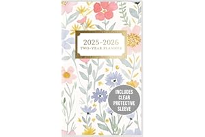Graphique 2 Year Pocket Planner | 29 Month Organizer, Aug. 2024 – Dec. 2026 | Monthly Calendar & Notes Spreads | Marked Holidays | Happy Floral | 3.75” x 6"
