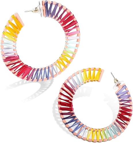 Statement Earrings for Women Rattan Drop