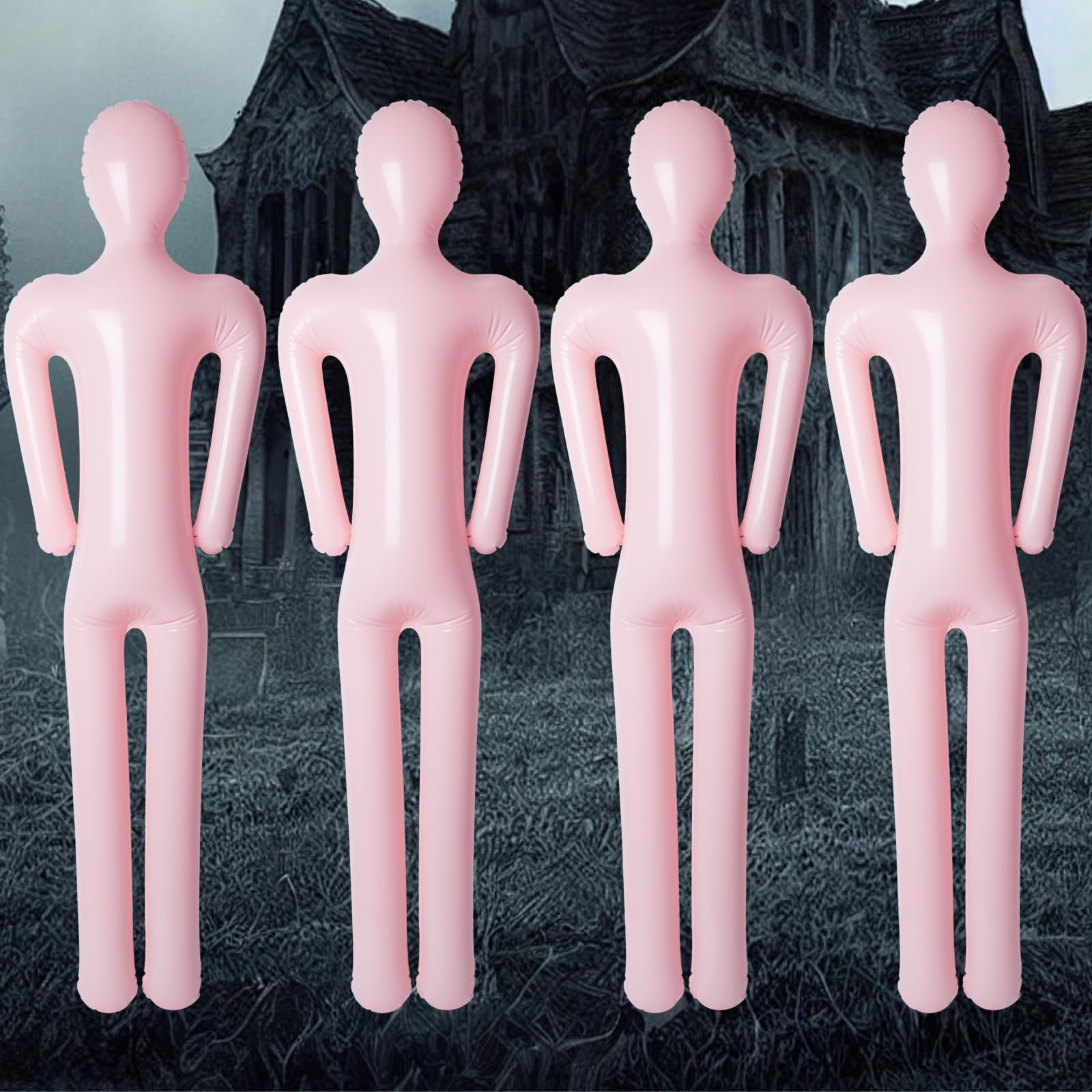 Photo 1 of Mntrprko 4 Pcs Halloween Inflatable Mannequin Full Body 60" Inflatable Dummy Dead Body DIY Cosplay Costume Props for Yard Patio House Halloween Decor (4)