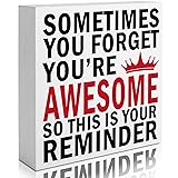 FUQWZ Inspirational Wooden Box Sign, Rustic