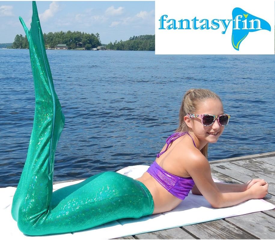 FREE Matching Bikini Top! Fantasy Fin Mermaid Tail & Fin, Shimmer Green