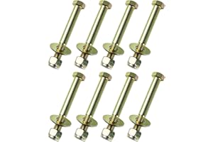 Metalsuberg 1/2"x 4" Hex Head Bolt by Color Galvanization with Nylon Lock nut and Large Size Washer Assortment Kit,Alloy Steel,Grade 5.(8pcs Pack)