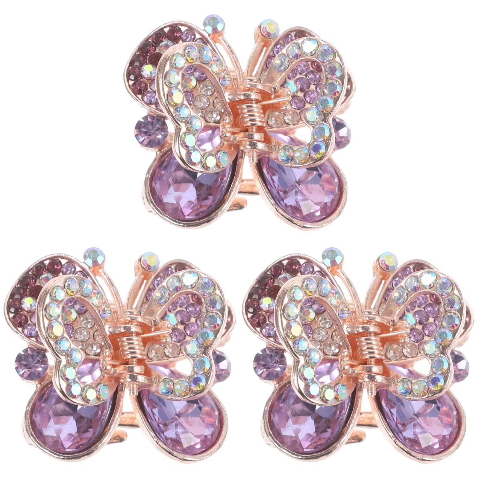 POPETPOP Butterfly Hair Clips for Women and Girls 3-Pack Medium Hair Claws Stylish Clamps for Thick and Fine Everyday Use and Special Occasions