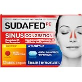 Sudafed PE Day + Night Tablets, Phenylephrine HCl, 20 ct | Diphenhydramine HCl, Maximum Strength Decongestant &amp; Antihistamine, Helps Nasal &amp; Sinus Pressure &amp; Congestion