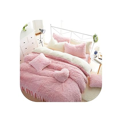 Amazon Com Momowhite Pink Fleece Bedding Set King Queen