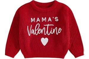 Mialoley Toddler Baby Girl Boy Valentines Sweater Infant Spring Outfit Heart Letter Long Sleeve Knit Pullover Sweatshirt Top