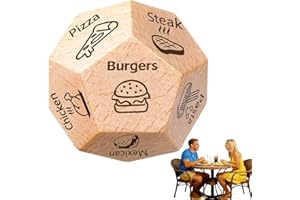 INFANOTE Stocking Stuffers Food Decision Dice Romantic for Him Her Couples Date Night Games Wooden Dinner Decider Dice for Birthday Valentine's Day Anniversary Boyfriend Girlfriend Men Women Wife Husband