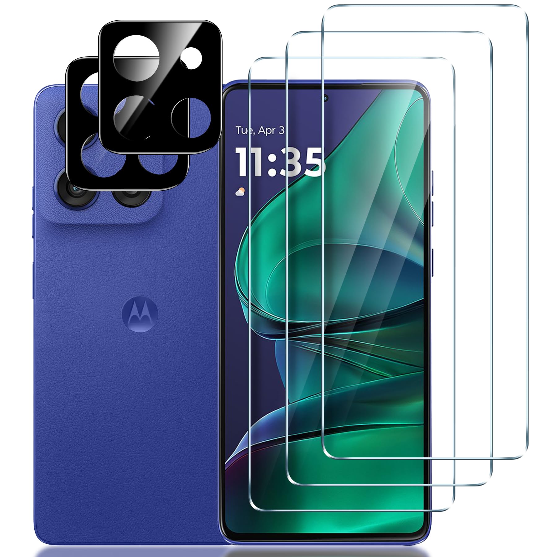 LYWHL for Motorola Moto G Stylus 5G (2025) Screen Protector, 3 Pack Tempered Glass 9H Hardness HD Clear Film + 2 Pack Camera Lens Glass Protector, Case Friendly, Touch Sensitive