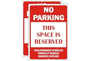 KOALAAT No Parking Sign, 10 x 14 Inches Violators Will Be Towed Signs, Reflective Aluminum Weather Resistant and Rust Free Warning Sign (2 PACK) (Style G)