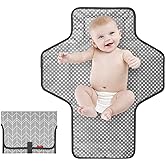 Portable Changing Pad for Baby|Travel Baby Changing Pads for Moms, Dads|Waterproof Portable Changing Mat with Built-in Pillow