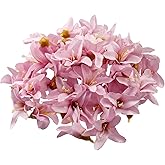 WDONAY 50 PCS Purple Artificial Flower Heads Lily Flowers Bulk Silk Flowers Fake Mini Lilies Flower Heads for Crafts Wedding Home Decoration