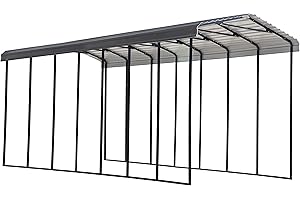 Arrow Carports Galvanized Steel Carport, RV Metal Carport Kit, 14' x 33' x 14', Charcoal