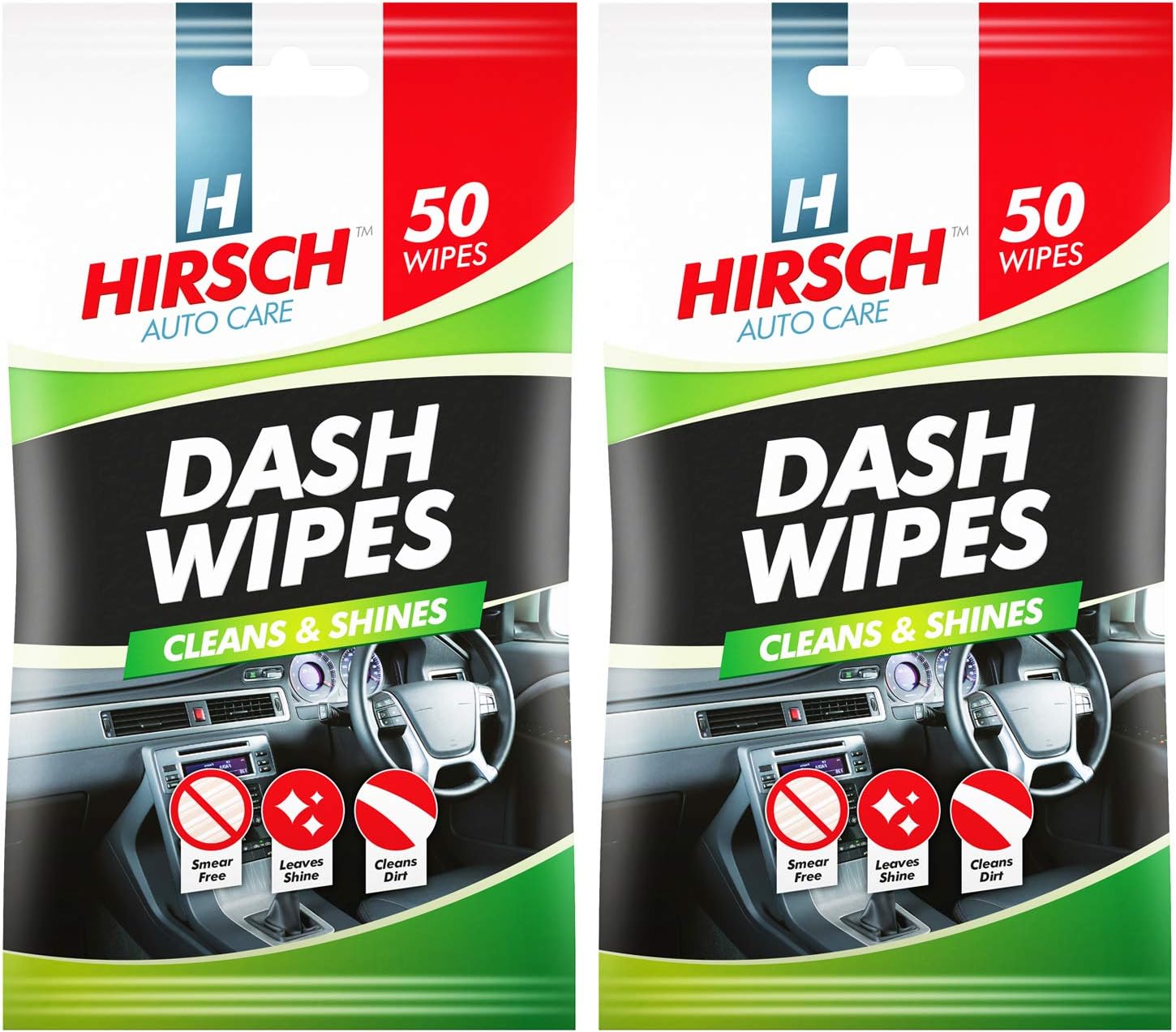 Hirsch 100pk Car Dash Wipes Highly Absorbent, Lint, Streak and