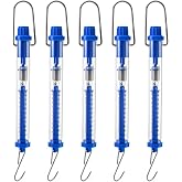 QWORK Plastic Tubular Spring Scale - 5 Pack 1000g/10N Capacity, Grams &amp; Newton Calibration, Zeroing Capability, Clear Plastic Body Spring Balance Hanging Tube