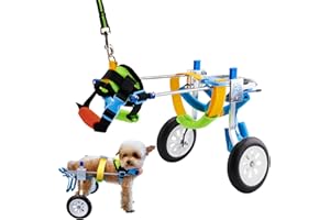 BAKYAR Adjustable Dog Wheelchair for Back Legs| Pet Wheelchairs with Disabled Hind Legs Walking|Stabel & Light Weight (7-Size) (XXS)
