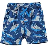 ESTAMICO Boys' Quick Dry Beach Swim Trunk Printed Board Shorts with Pockets