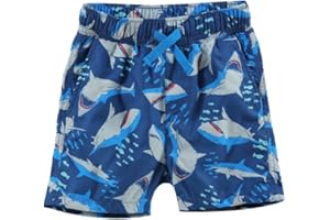 ESTAMICO Boys' Quick Dry Beach Swim Trunk Printed Board Shorts with Pockets