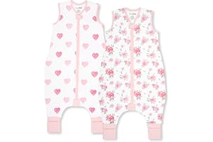 Mama Cheetah Toddler Sleep Sack with Feet 2T, 0.5 TOG Organic Cotton Baby Wearable Blankets with Legs, Baby Sleeping Bag for Walkers, Early Walker Medium